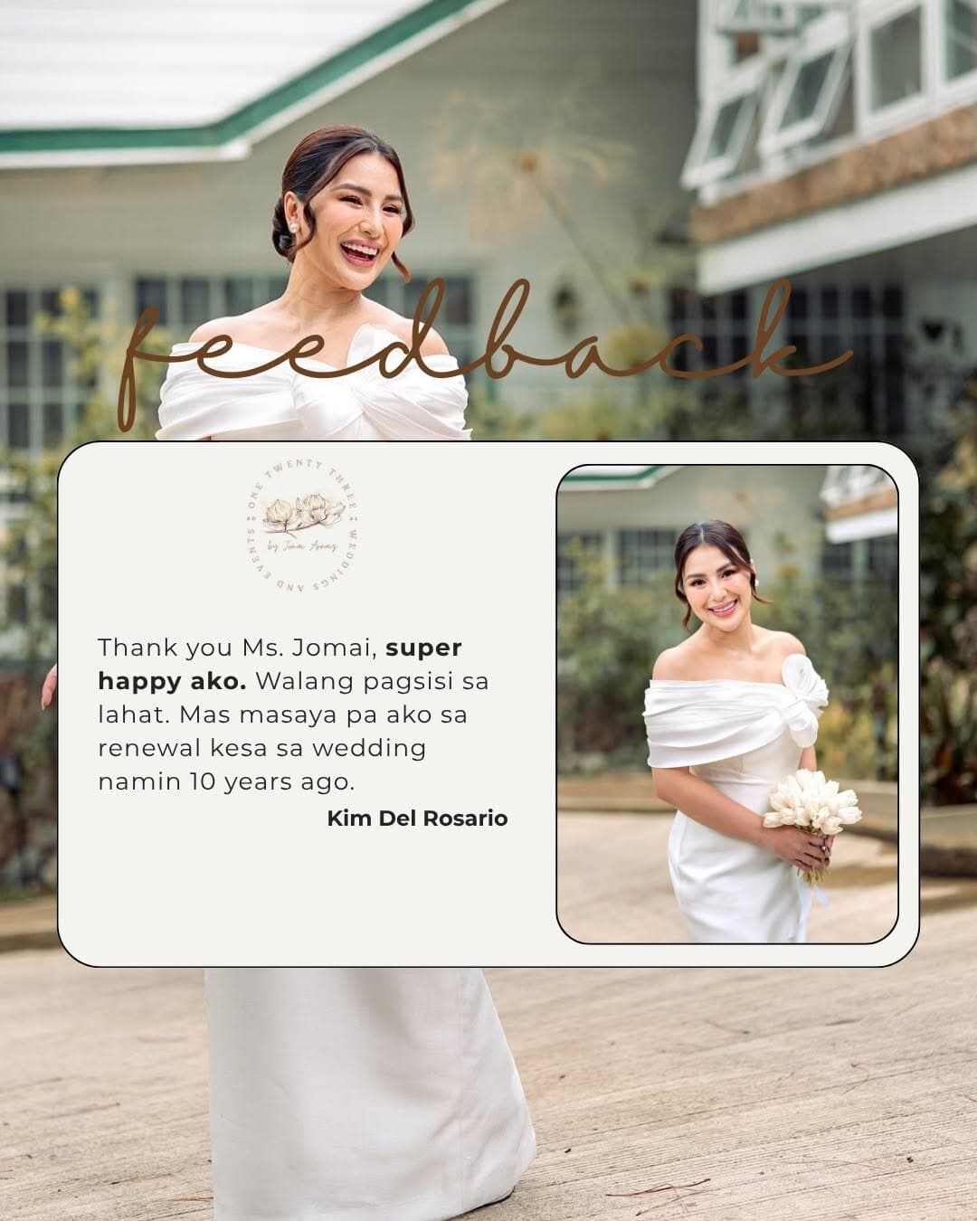 Feedback card from Kim Del Rosario