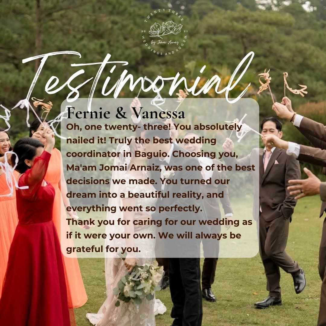 Feedback card from Fernie & Vanessa