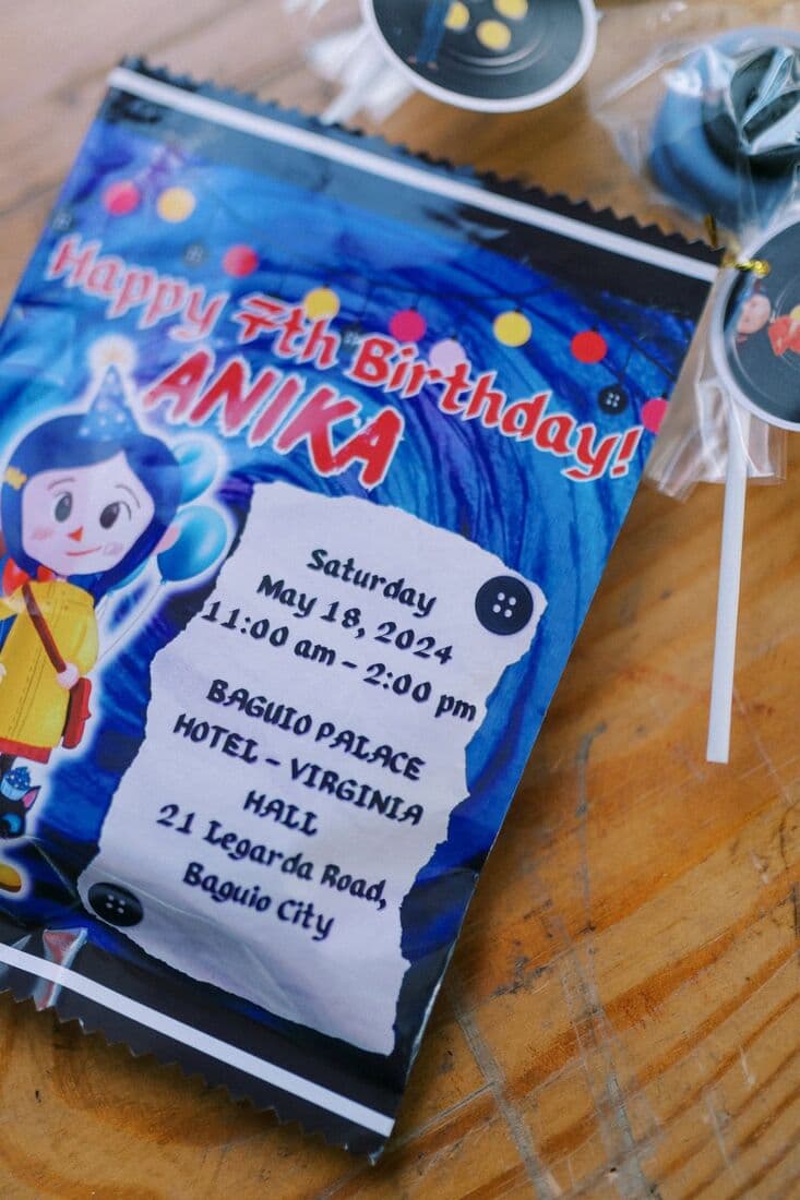 A hand-lettered birthday invitation