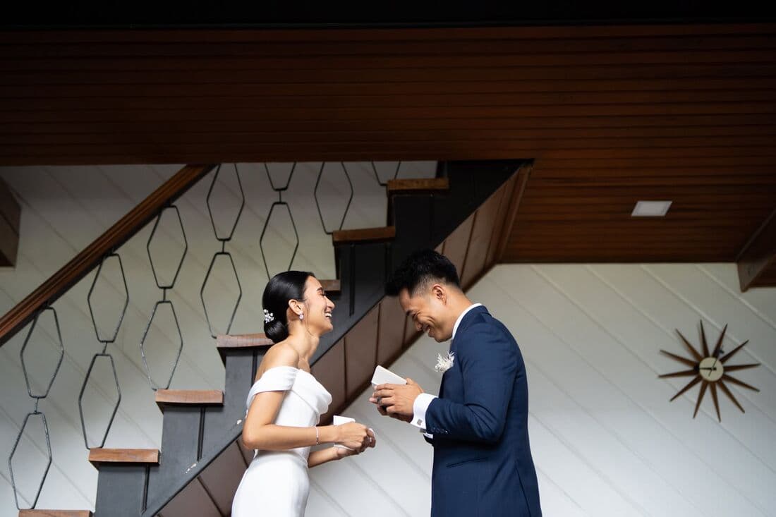 A couple on a staircase